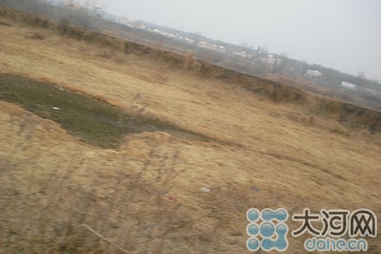 图为信阳羊山新区干涸的大塘