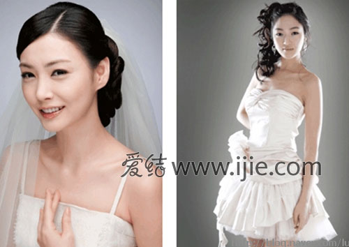 漂亮的韩式婚纱照新娘发型